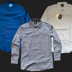 3 Arrow Button-front Shirts - Slim Fit 15-32 - NWT